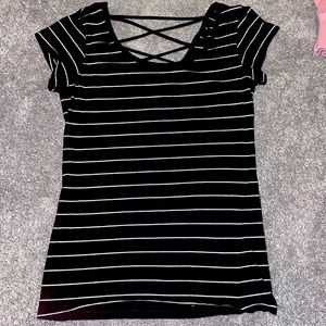 Black and white striped top
